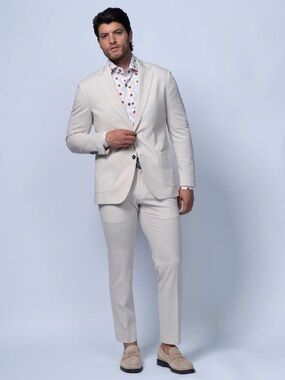 Men's Cream Lightweight Blazer 7 downie st 42R seersucker summer spring